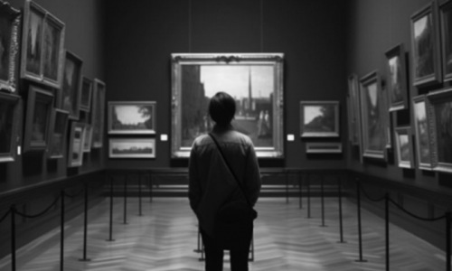 a person in a museum